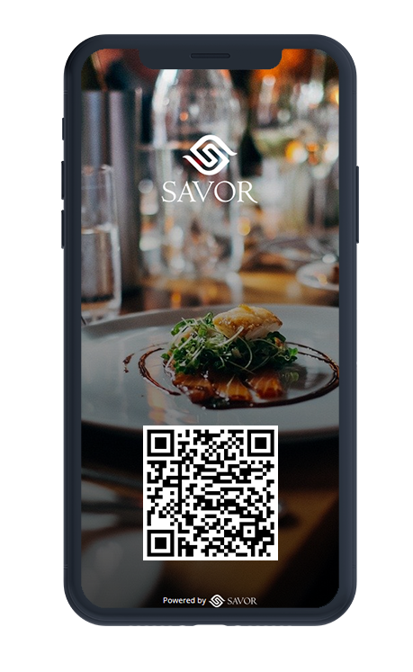 Scanează codul QR cu camera telefonului pentru DEMO meniu digital SAVOR